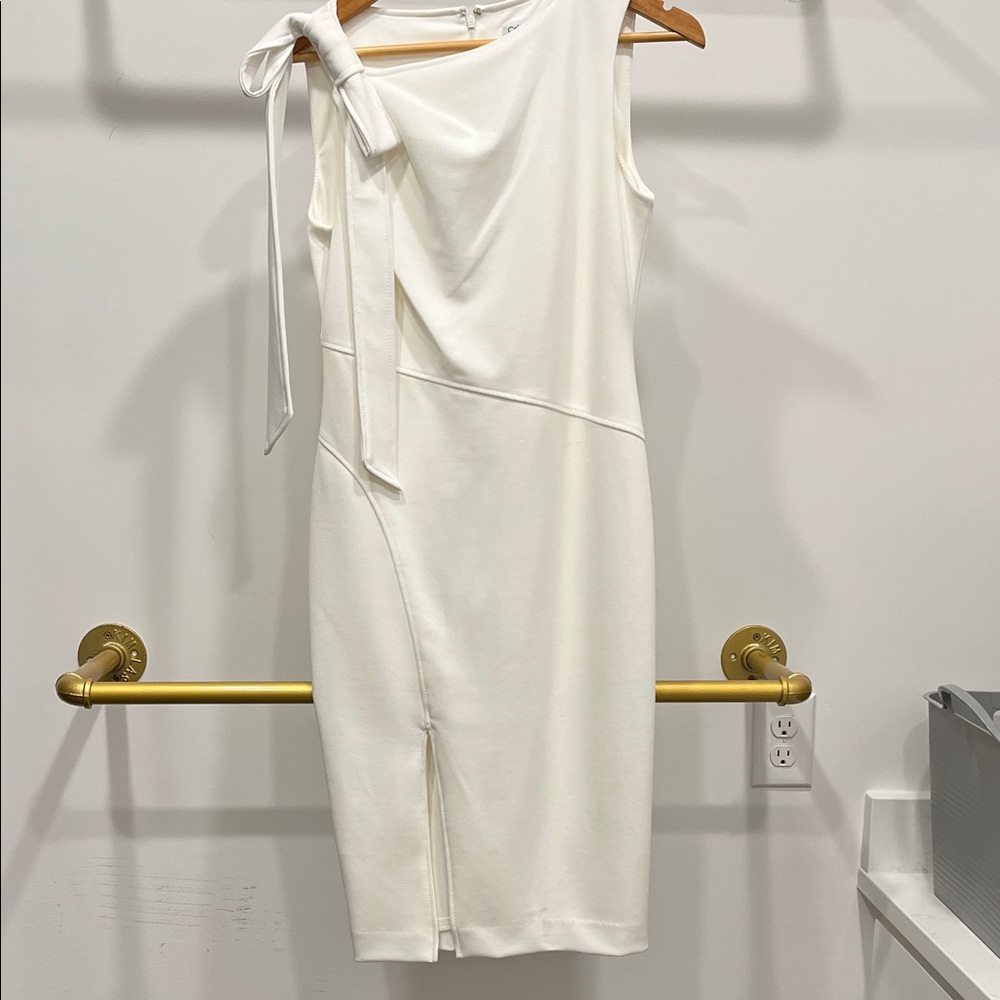 Calvin Klein One Shoulder White Dress